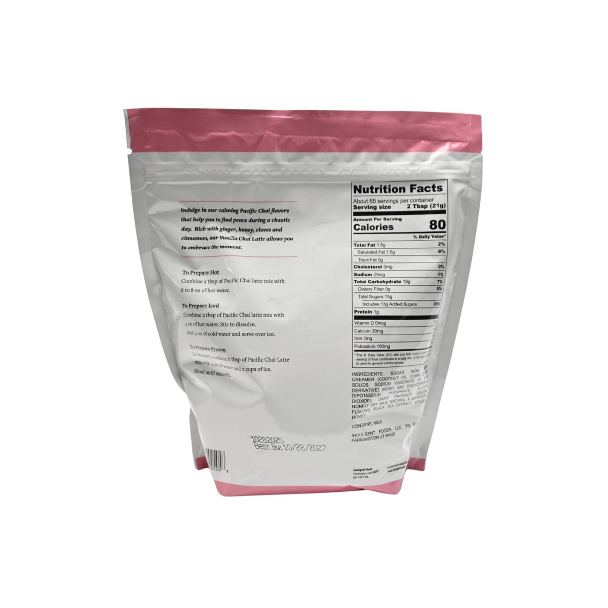 Pacific Chai Vanilla Chai Latte Mix | Instant Latte Powder (3 lb), Gluten Free & Kosher