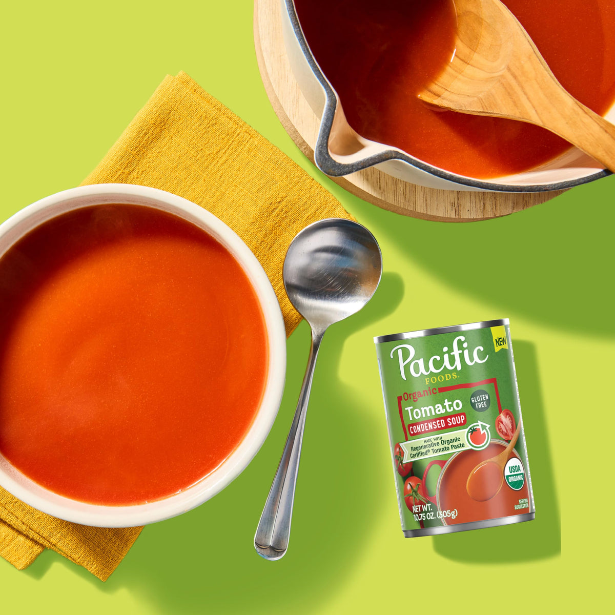 Pacific Foods Organic Condensed Tomato Soup – 12-Pack Can Case | Non-GMO & Regenerative Organic Certified