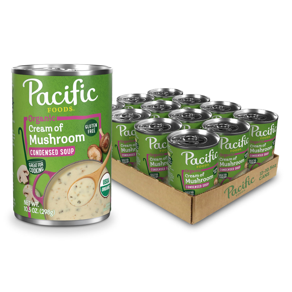 Pacific Foods Organic Cream of Mushroom Soup – 12 Pack, 10.5 oz Cans