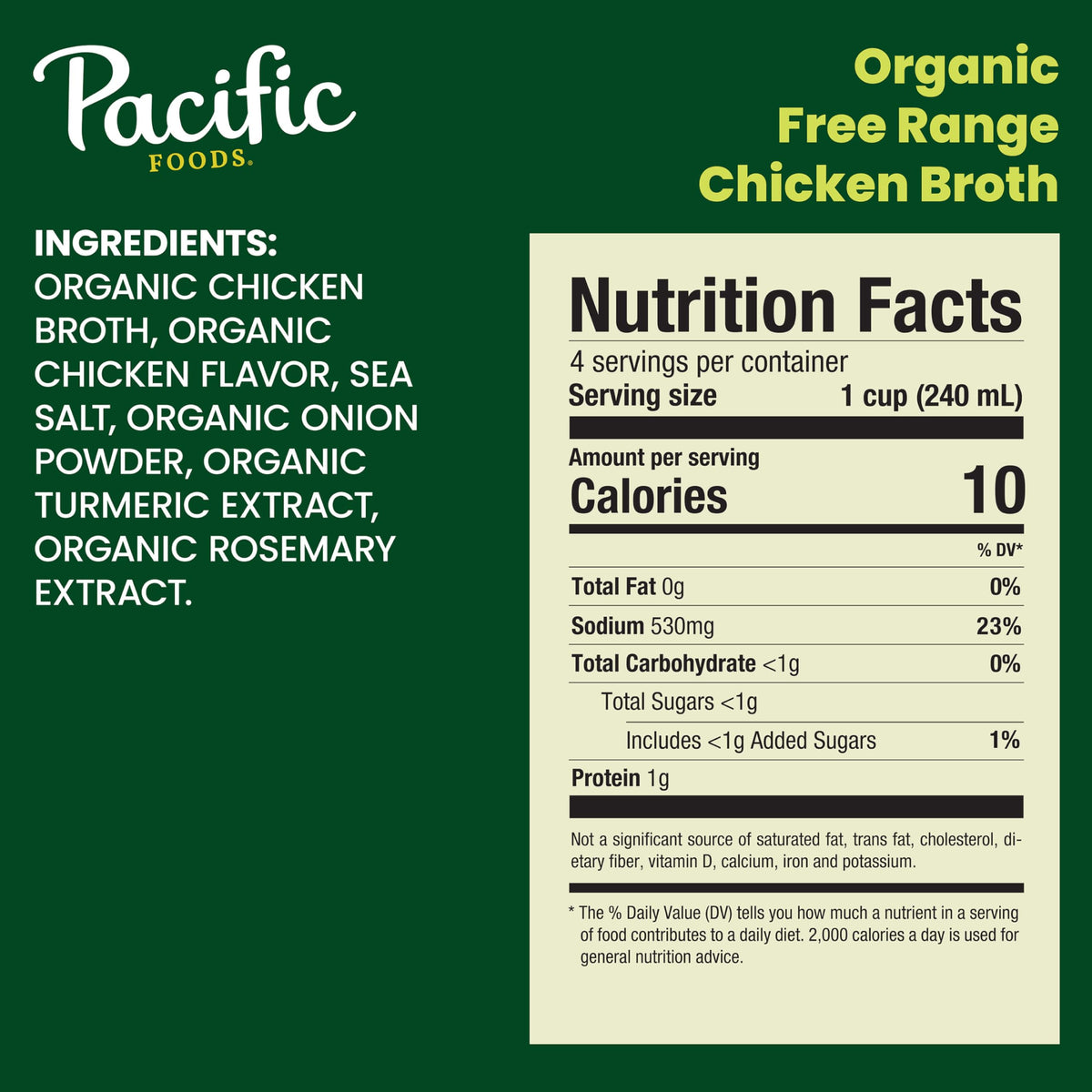 Pacific Foods Organic Free-Range Chicken Broth – 8 oz Carton (24 Pack)