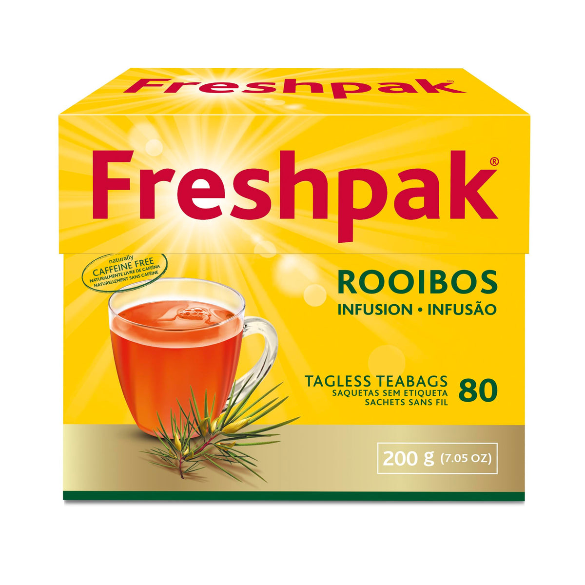 Freshpak Pure Rooibos Tea — 4 Pack, 80 Tagless Tea Bags Each | PakFresh