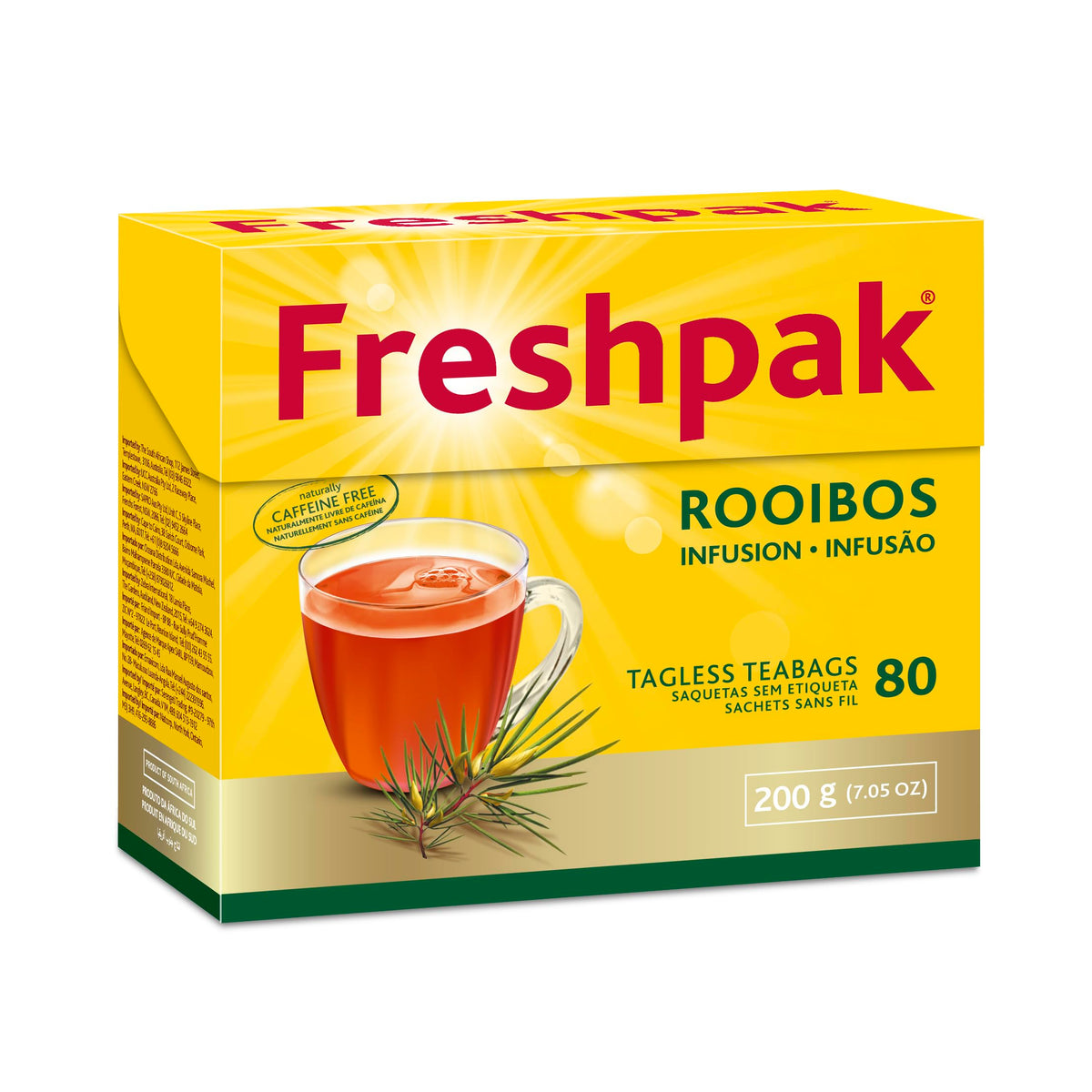 Freshpak Pure Rooibos Tea — 4 Pack, 80 Tagless Tea Bags Each | PakFresh