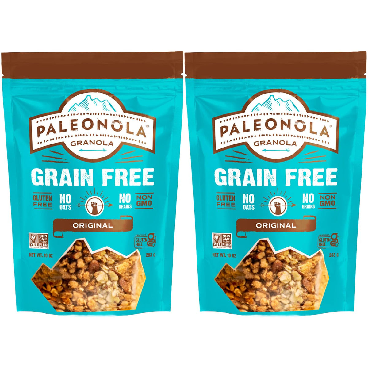 Paleonola Original Grain Free Granola – 2 x 10 oz Resealable Bags, Coconut & Cranberries, Paleo, Gluten & Dairy Free