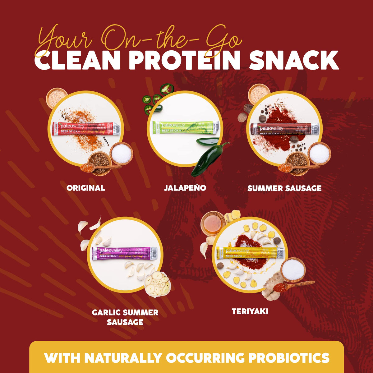 Paleovalley 100% Grass-Fed Original Beef Sticks – Gluten Free, High-Protein Keto Snack