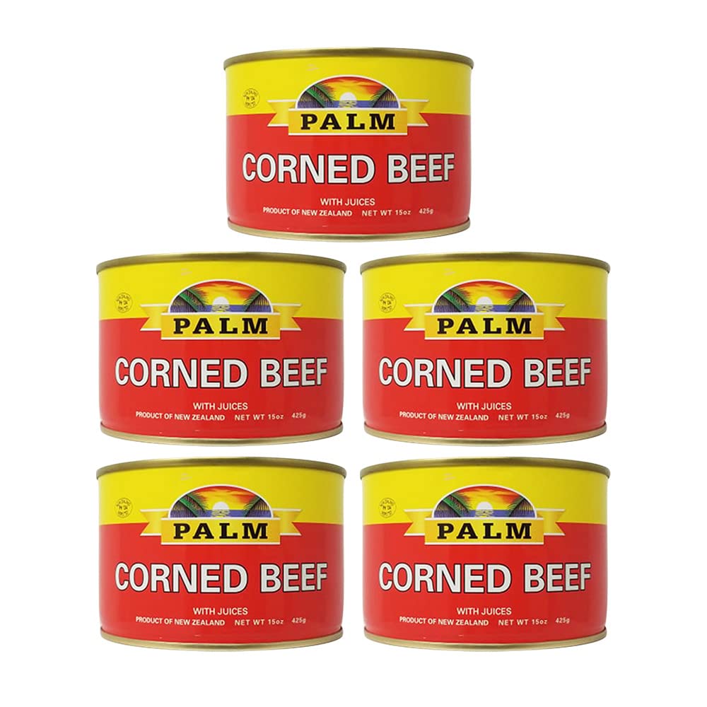 Palm Corned Beef with Juices 15oz (5 Pack) – Premium New Zealand Canned Beef