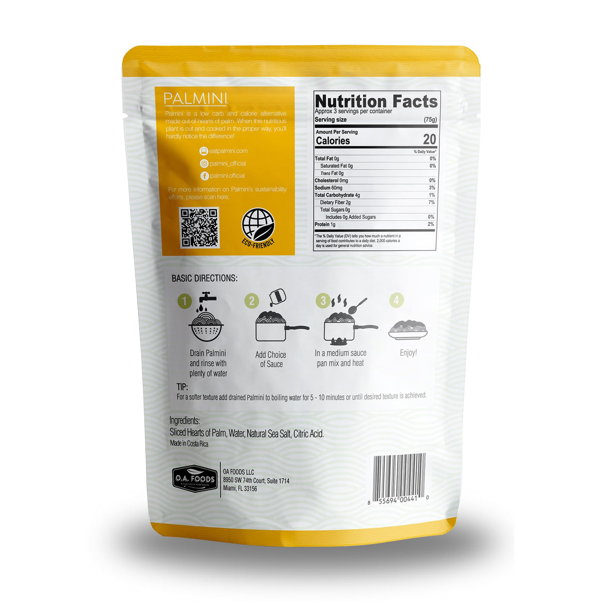 Palmini Angel Hair Pasta | Low-Carb Hearts of Palm Noodles | Keto, Gluten Free, Vegan | As Seen on Shark Tank | 6 x 12oz Pouches