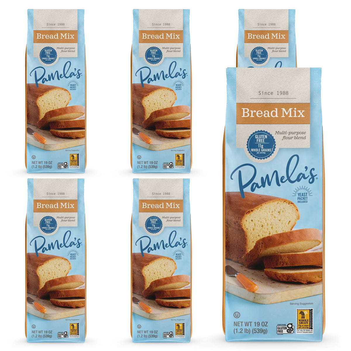 Pamela's Gluten Free Bread Mix – 19 oz (Pack of 6) | Dairy Free, Vegan, Kosher