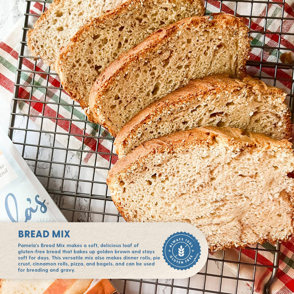 Pamela's Gluten Free Bread Mix – 19 oz (Pack of 6) | Dairy Free, Vegan, Kosher