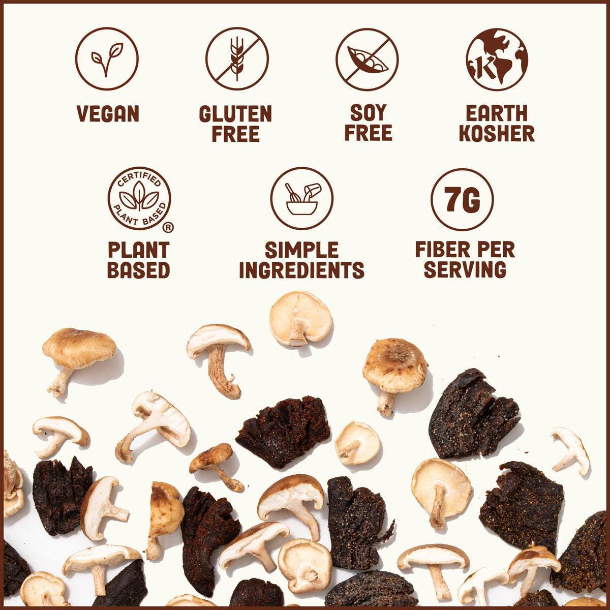 Pan's Mushroom Jerky – Applewood BBQ, Vegan, Gluten-Free, High-Fiber Snack (3 x 2.2 oz)