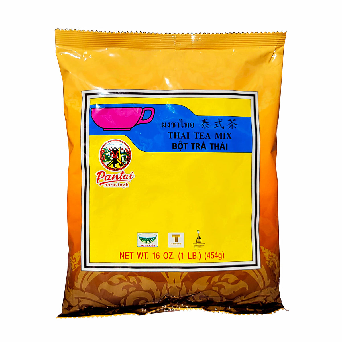 Pantai Norasingh Thai Iced Tea Mix – Traditional Restaurant Style, 16 oz (Pack of 6)