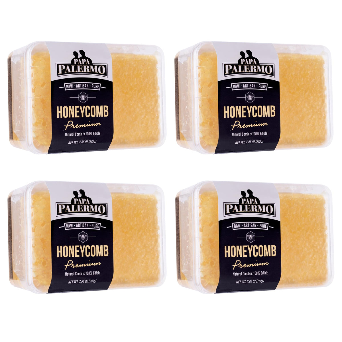 Papa Palermo Honeycomb 100% Edible – Gourmet Raw Honeycomb No Additives No Preservatives | 4-Pack 28 oz