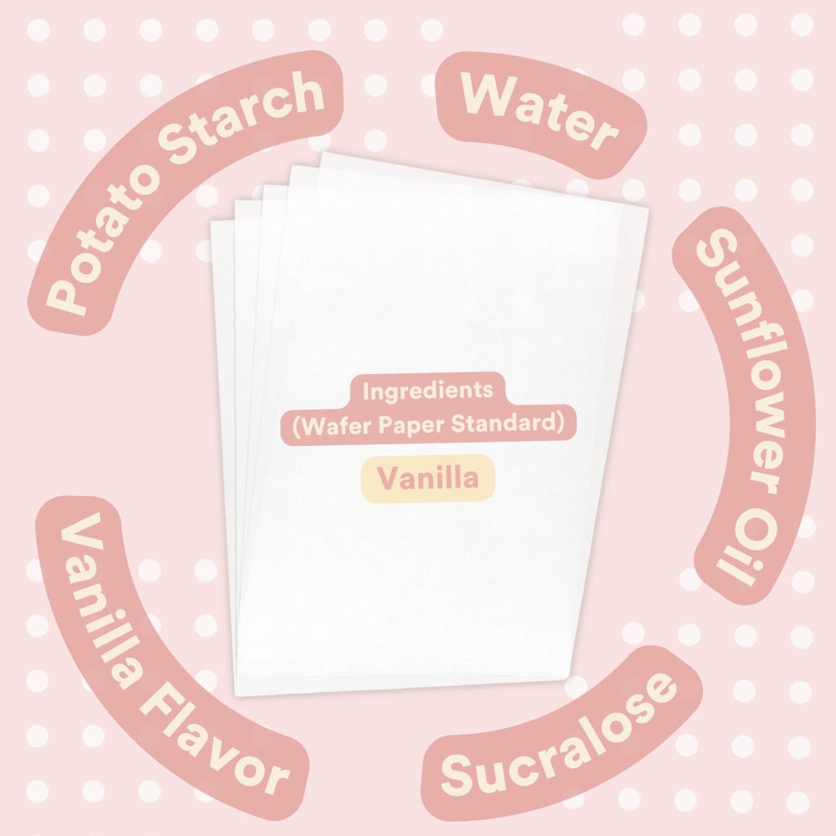 paper2eat Printable Edible Wafer Paper Sheets – 0.30 mm, Vanilla, 25 Sheets