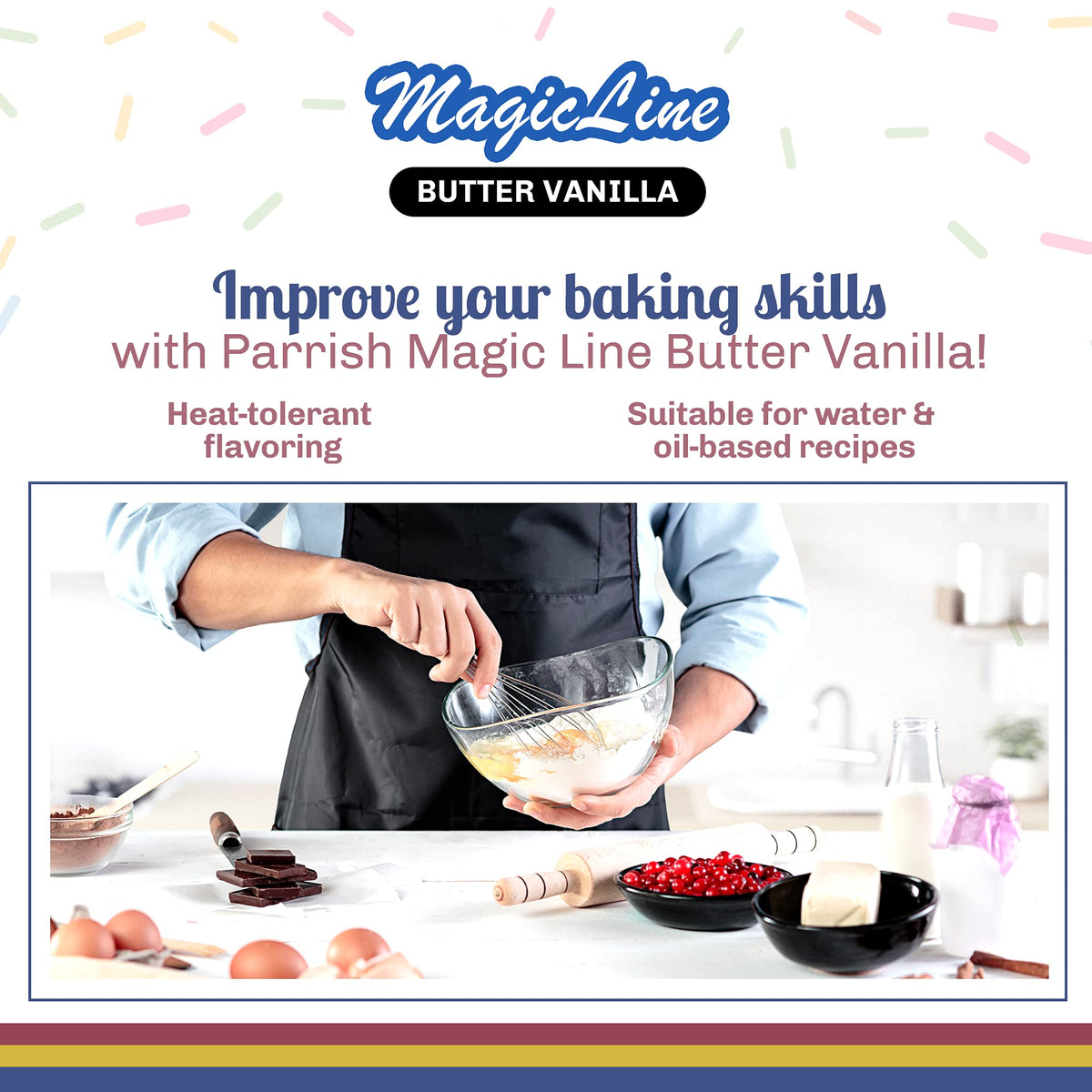 Parrish Magic Line Butter Vanilla Flavoring Oil for Baking – Stronger Butter Vanilla Flavor, 32 oz