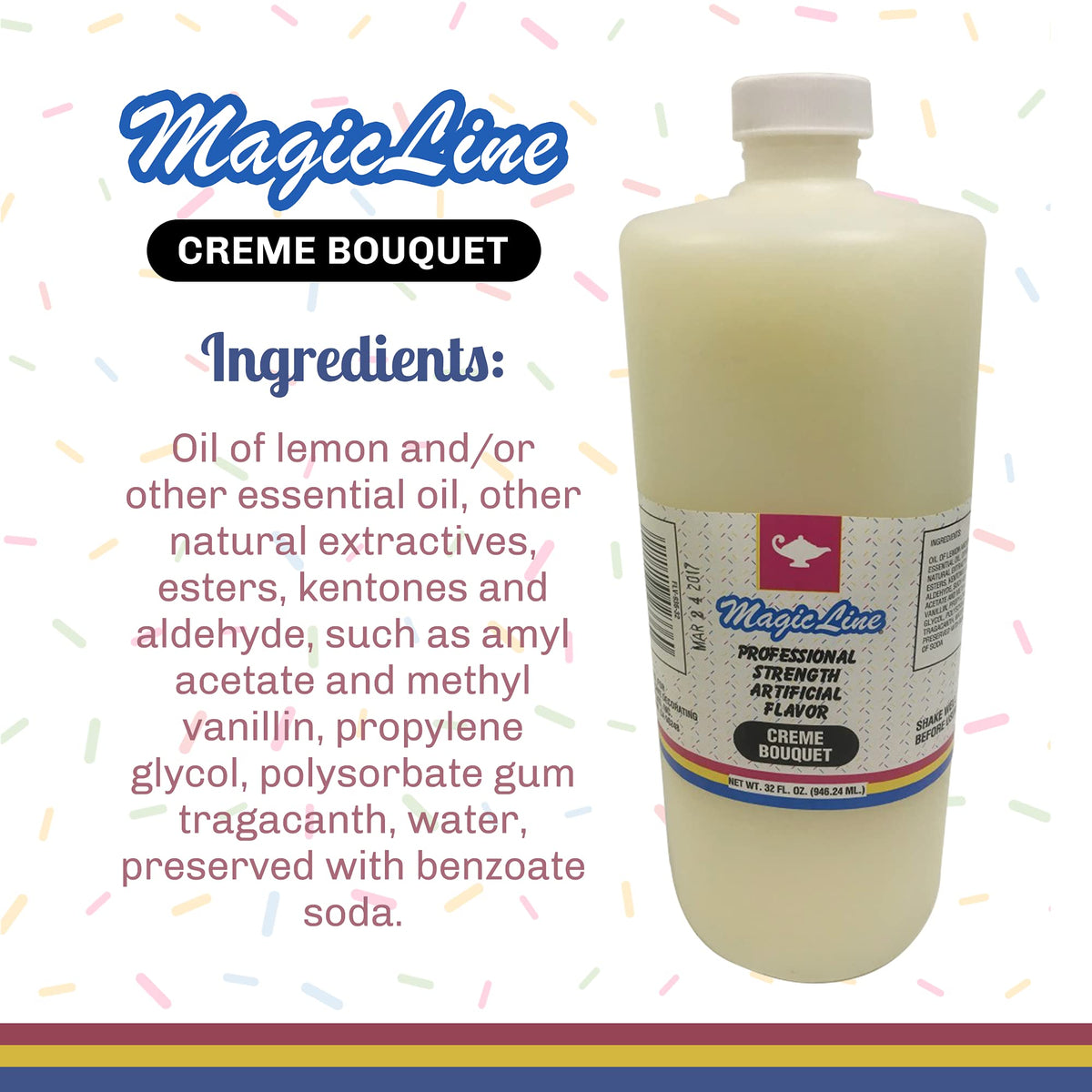 Parrish Magic Line Creme Bouquet Flavoring Oil – Premium Baking Extract (32 oz)