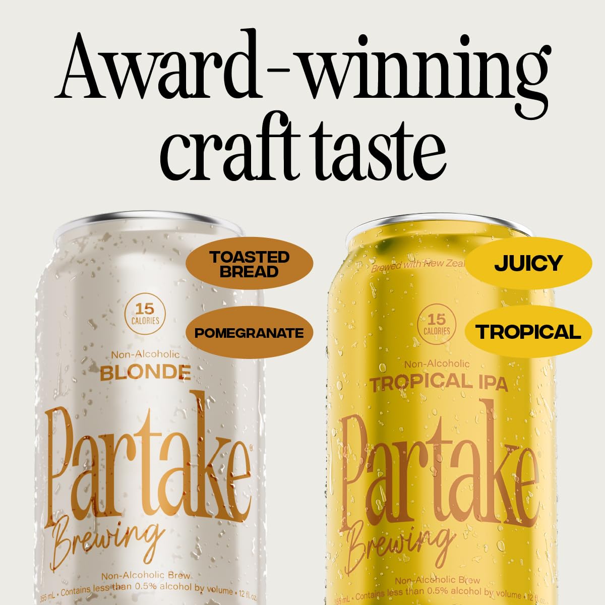 Partake Brewing Craft Non-Alcoholic Beer Variety Pack – Low Calories, No Sugar, All Natural
