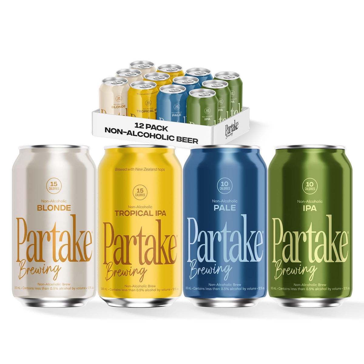 Partake Brewing Craft Non-Alcoholic Beer Variety Pack – Low Calories, No Sugar, All Natural