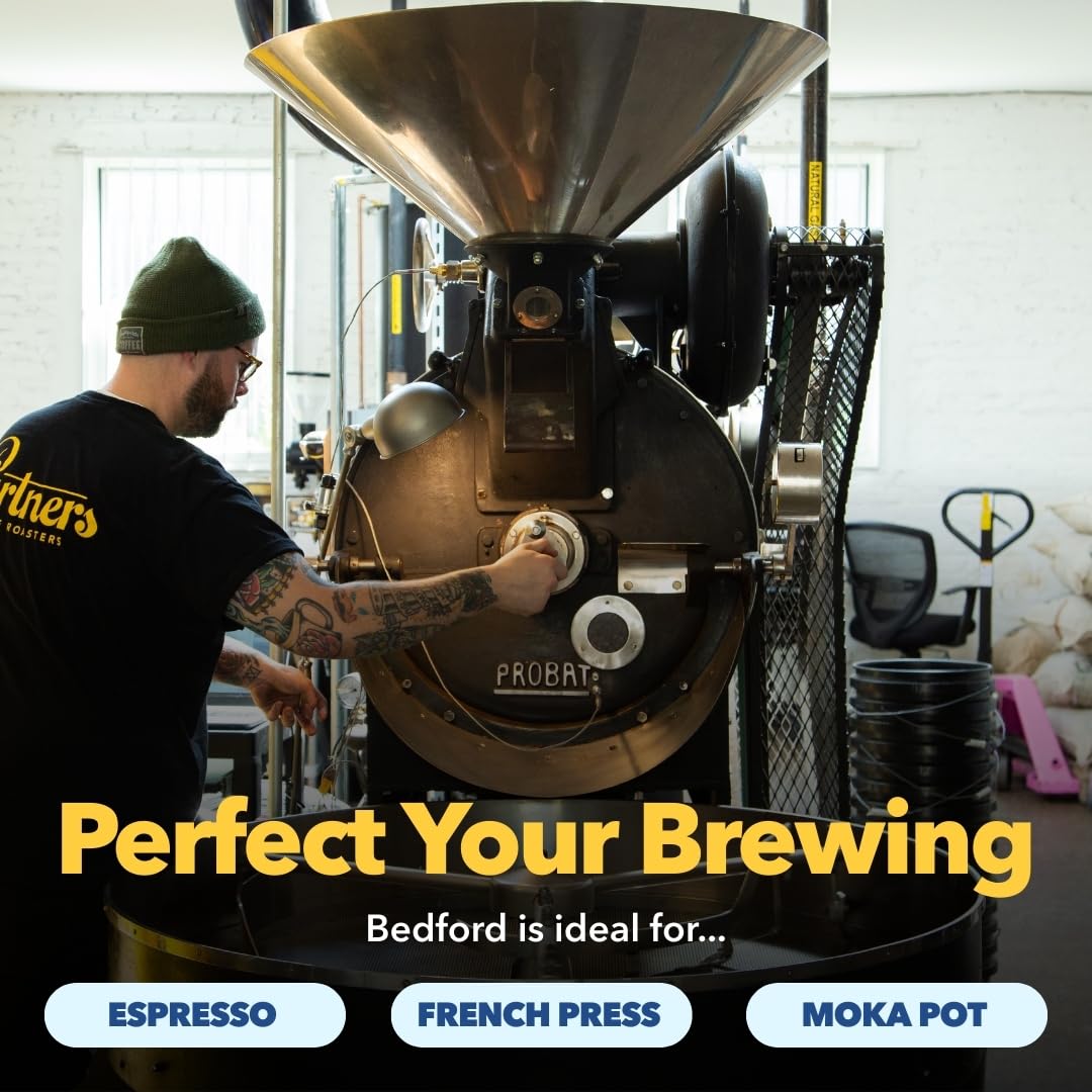 PARTNERS COFFEE ROASTERS Bedford Blend Espresso – Whole Bean 12oz (Medium Roast)