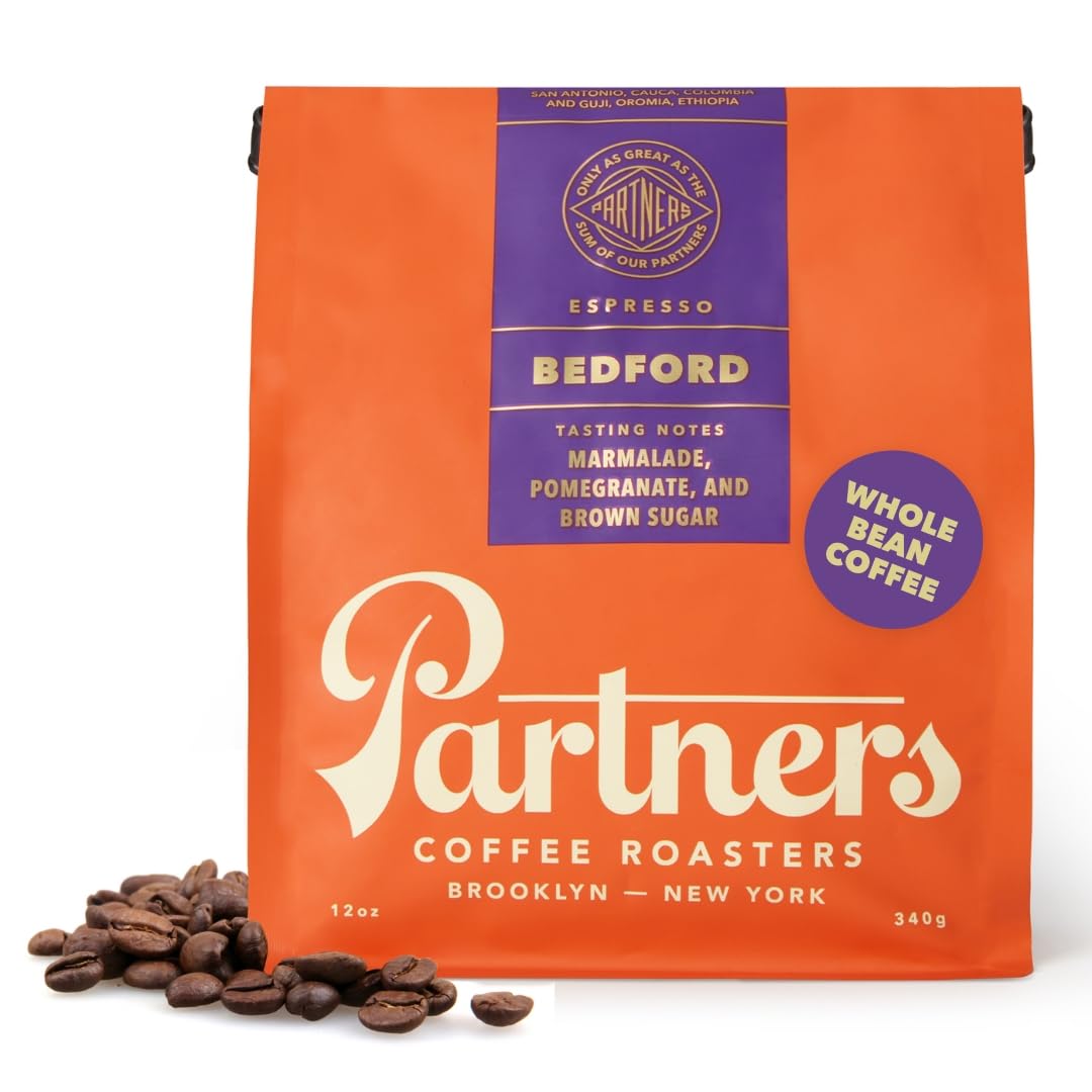 PARTNERS COFFEE ROASTERS Bedford Blend Espresso – Whole Bean 12oz (Medium Roast)