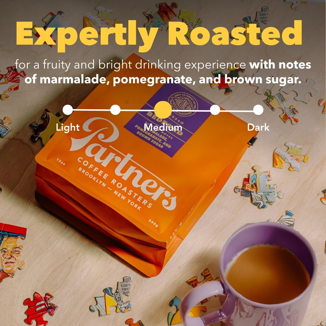 PARTNERS COFFEE ROASTERS Bedford Blend Espresso – Whole Bean 12oz (Medium Roast)