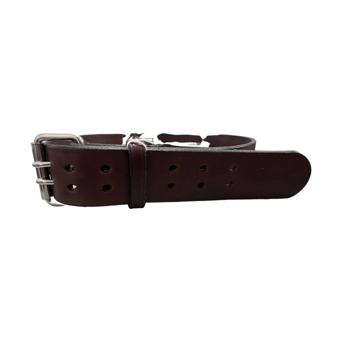 P&B Amish Men's Double Prong Leather Belt - Dark Brown