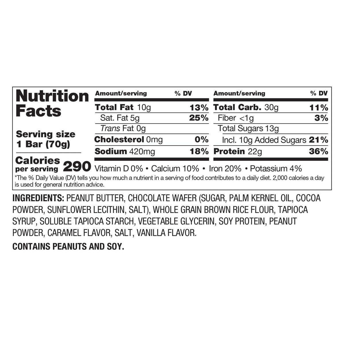 PBfit Salted Caramel Peanut Butter Protein Bars - 22g Plant-Based Protein, Gluten Free, Vegan, 40-30-30 Macros, 2.47 oz Pack of 12