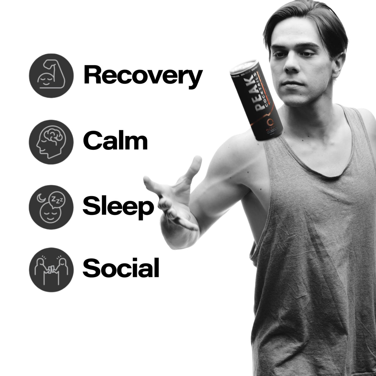Peak Cocktails Non-Alcoholic Variety Pack – Adaptogens, Nootropics, Recovery & Sleep (8.4 oz, 12-pack)