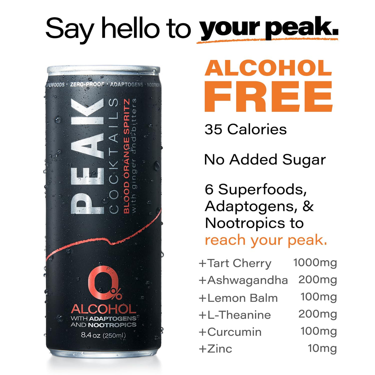 Peak Cocktails Non-Alcoholic Variety Pack – Adaptogens, Nootropics, Recovery & Sleep (8.4 oz, 12-pack)