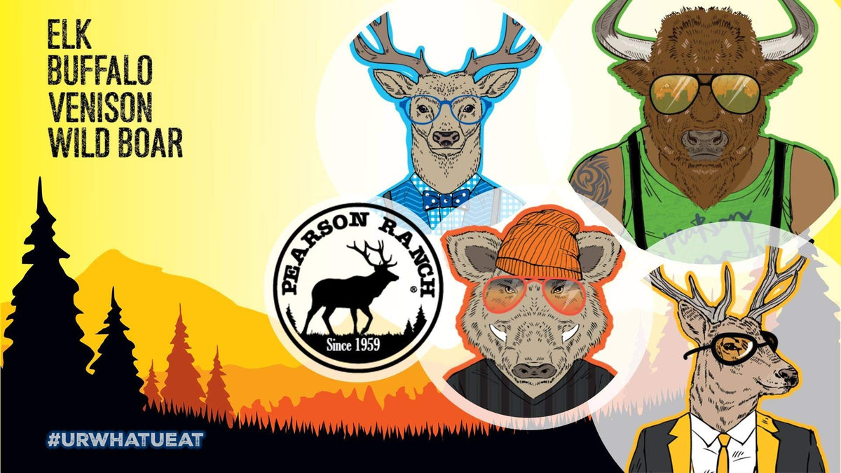 Pearson Ranch Game Meat Sticks Variety Pack – Elk, Bison, Venison & Wild Boar | No Nitrites, High-Protein, Paleo & Keto Friendly