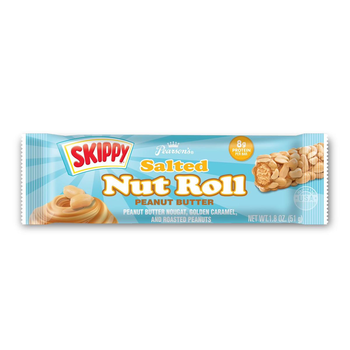 Pearson’s SKIPPY Peanut Butter Salted Nut Roll – 24 Bar Bulk Pack