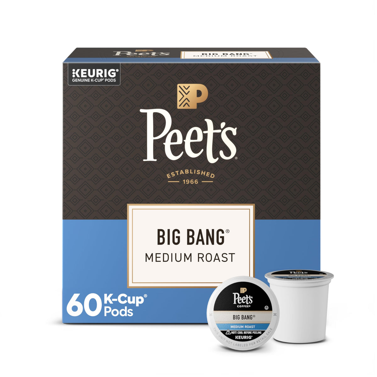 Peet's Coffee Big Bang Medium Roast K-Cup Pods – 60 Count (6 Boxes) | 100% Arabica