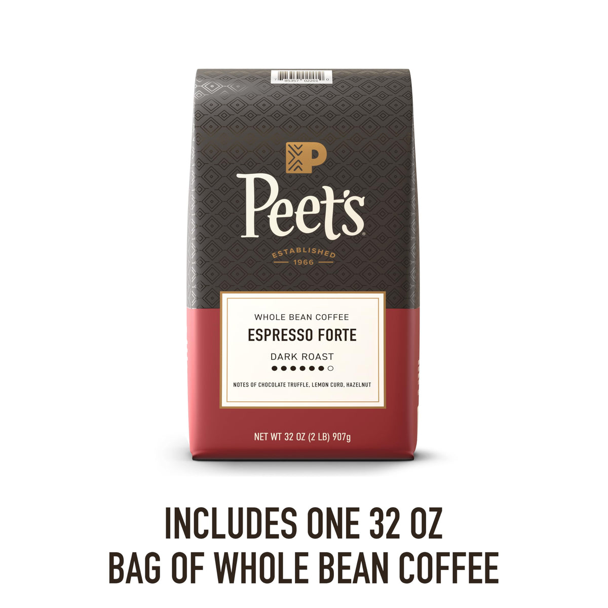 Peet's Coffee Espresso Forte Dark Roast Whole Bean Coffee – 32 oz Bag | 100% Arabica