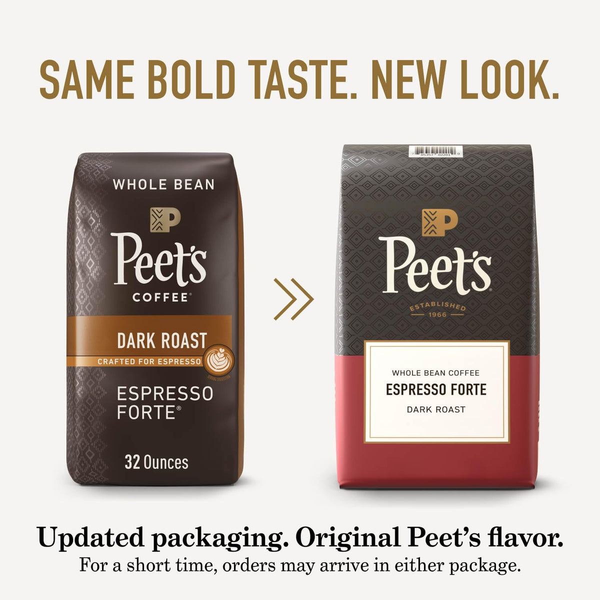 Peet's Coffee Espresso Forte Dark Roast Whole Bean Coffee – 32 oz Bag | 100% Arabica