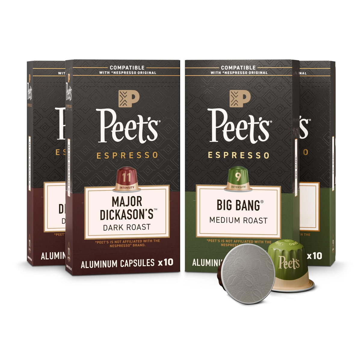 Peet's Coffee Signature Espresso Capsules Variety Pack – 40 Count