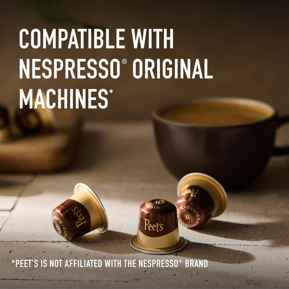 Peet's Coffee Major Dickason's Blend Intensity 11 Espresso Capsules – 50-Count, Nespresso Original Compatible