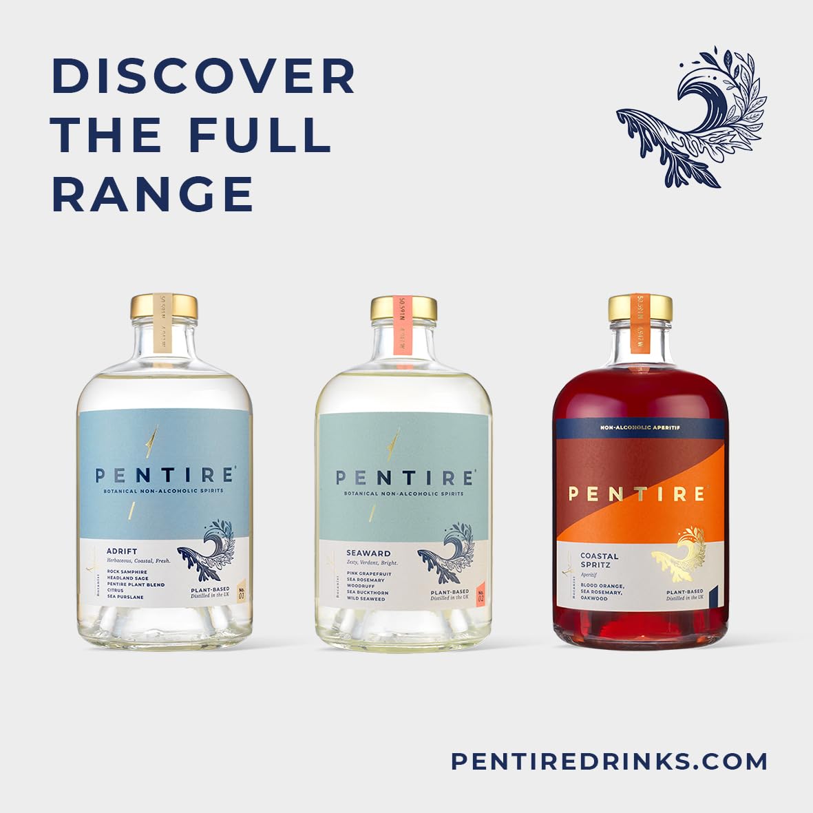 Pentire Coastal Spritz 70cl – Non-Alcoholic Botanical Aperitif with Blood Orange | No Added Sugar, Vegan