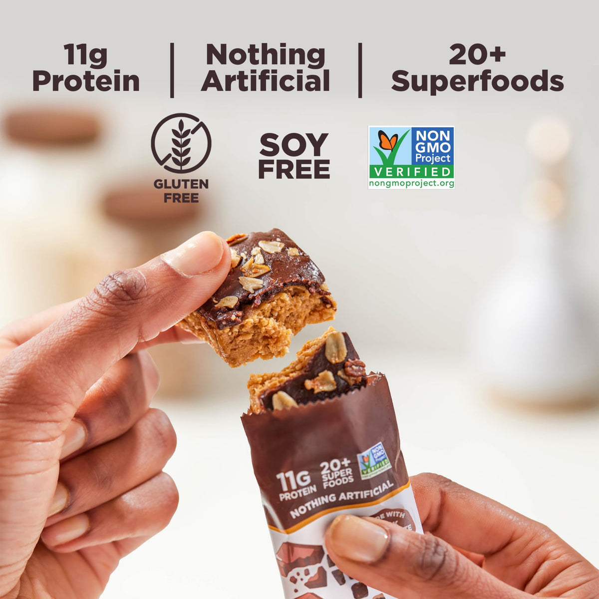 Perfect Bar Choco Crisp: Dark Chocolate Nut Butter Protein Bar, Gluten Free & Soy Free
