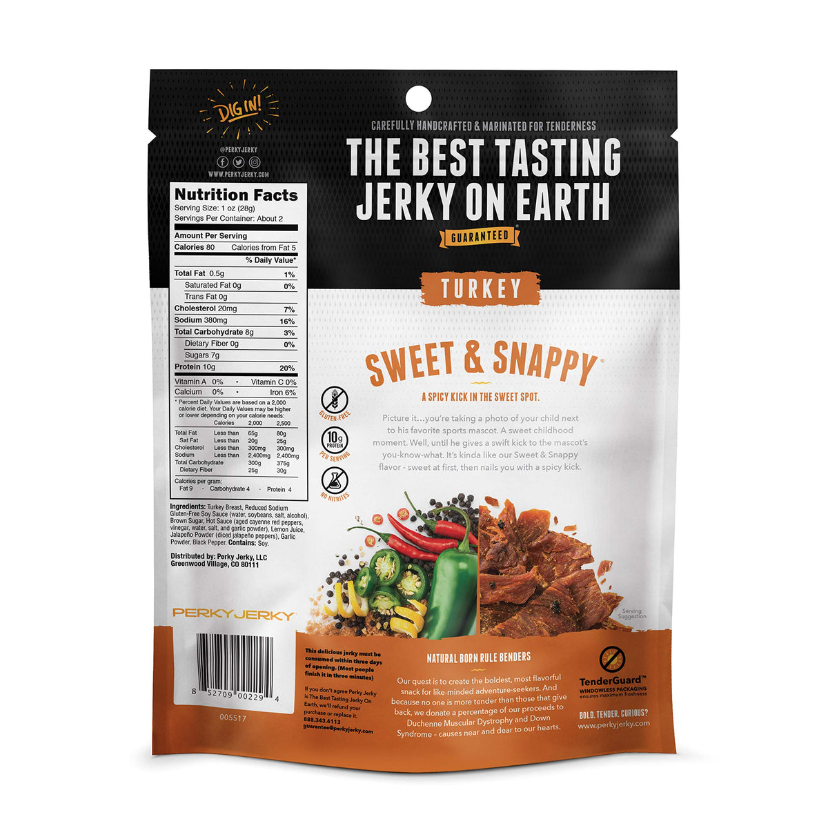 Perky Jerky Turkey Jerky Variety Pack – 5 x 2.2 oz, Low Sodium, High Protein
