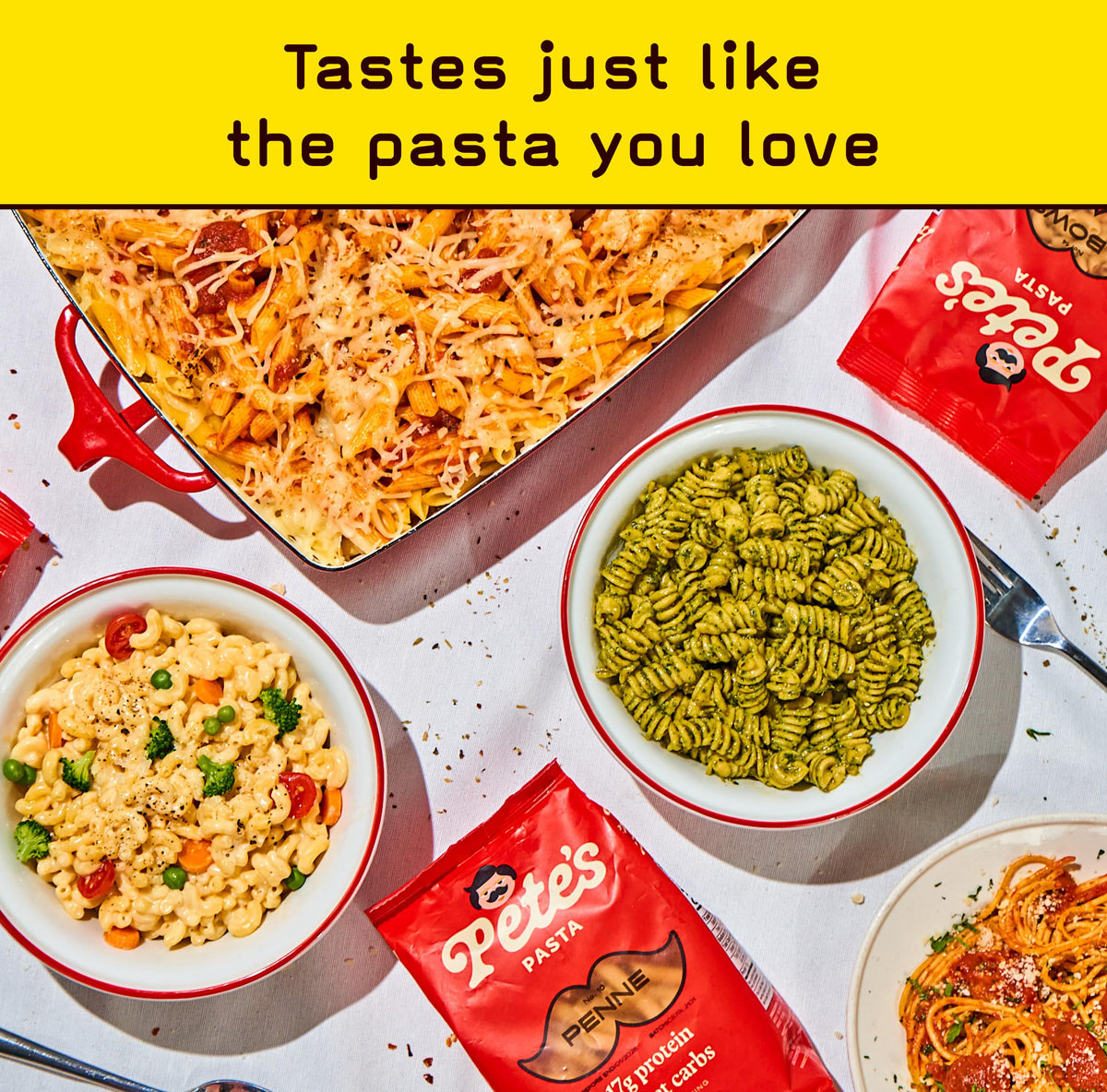 Pete's Pasta – Low Carb Protein Pasta 3-Pack (Penne, Rotini, Elbow) 7g Carbs, 17g Protein | Made in Italy
