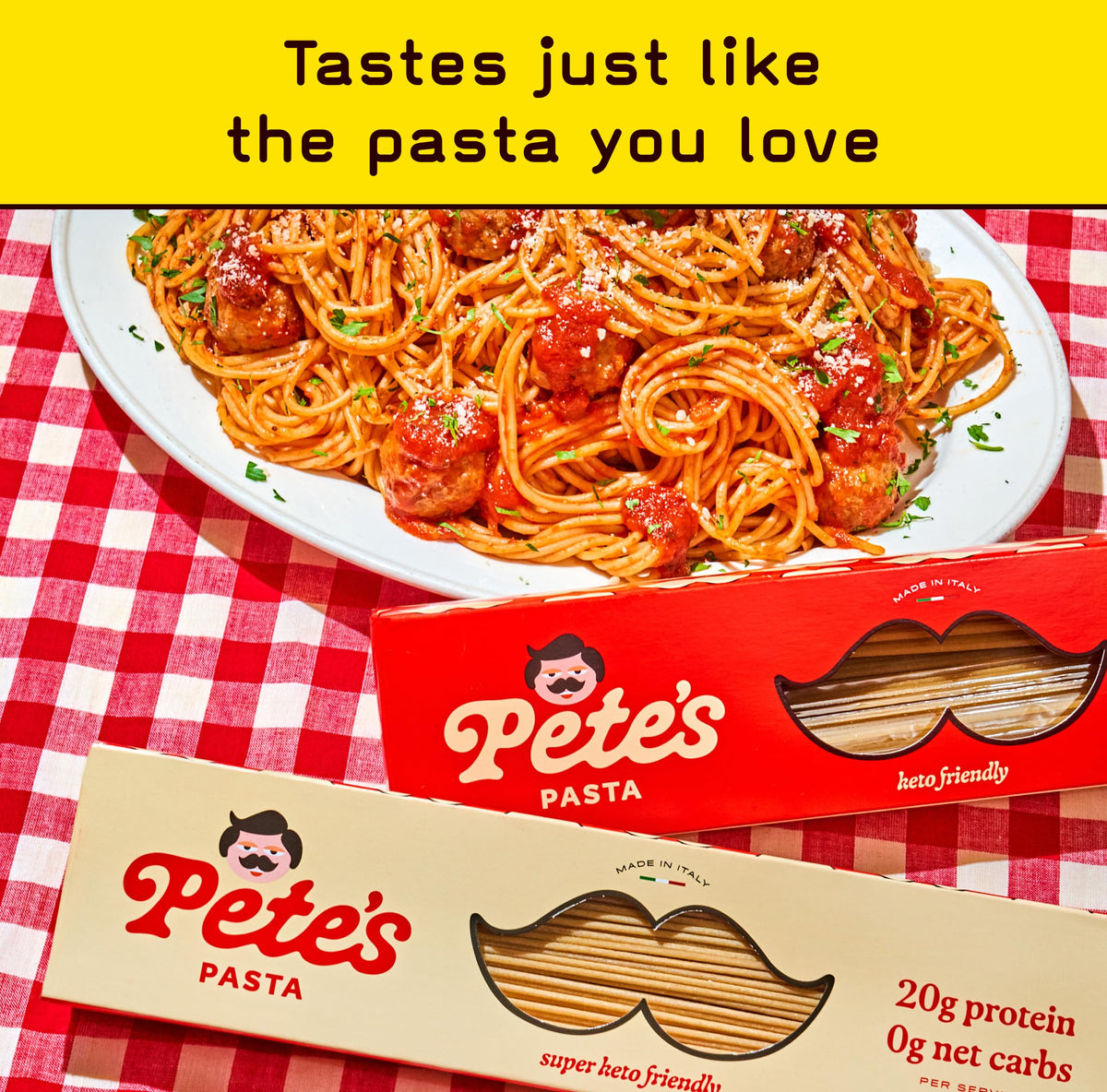 Pete's Pasta Spaghetti Noodles – 20g Protein, 0g Net Carbs | Keto Low-Carb Italian Pasta (3-Pack, 8oz)