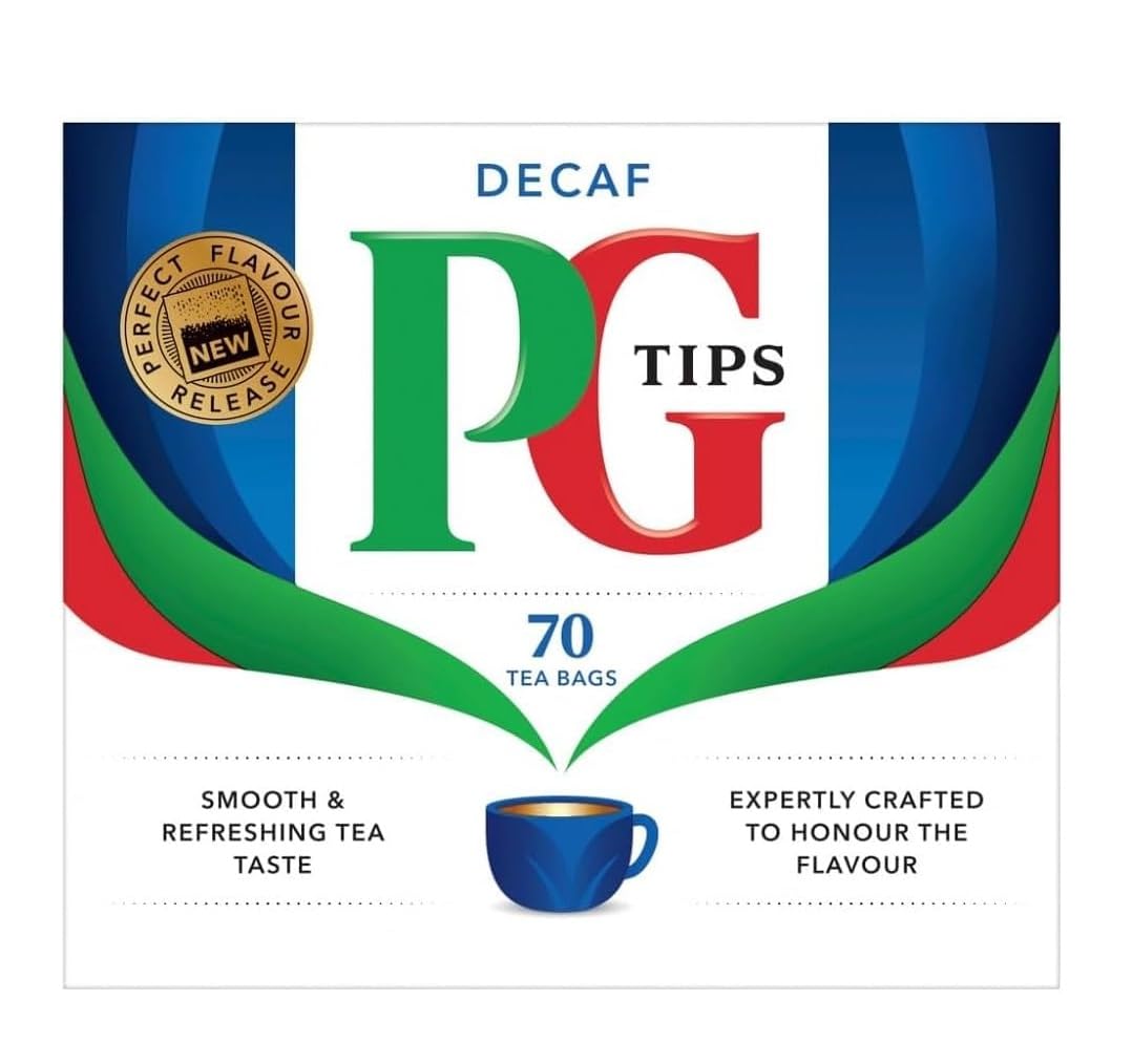 PG Tips Decaf Tea Bags - 70 Bags per Box, Case of 12