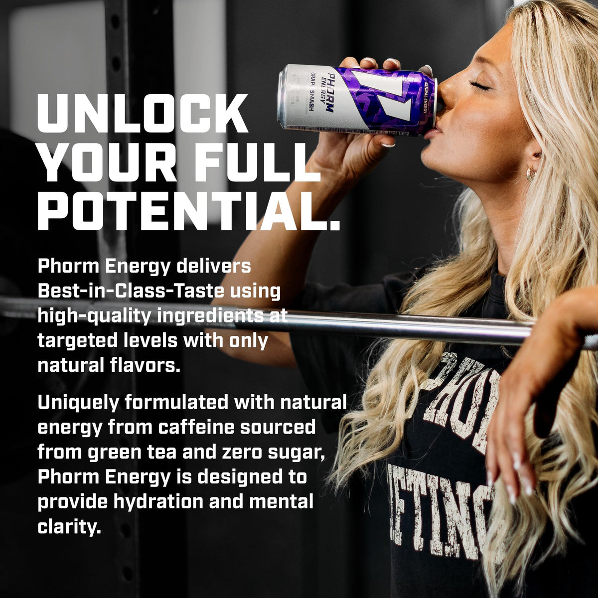Phorm Energy Drink – Grape Smash, 200 mg Caffeine from Green Tea, Sugar Free, Electrolytes & B12, 16 oz Can (12-Pack)