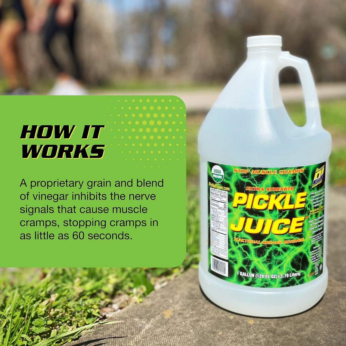 Pickle Juice Extra Strength Sports Drink — Rapid Cramps Relief, 1 Gallon Bulk