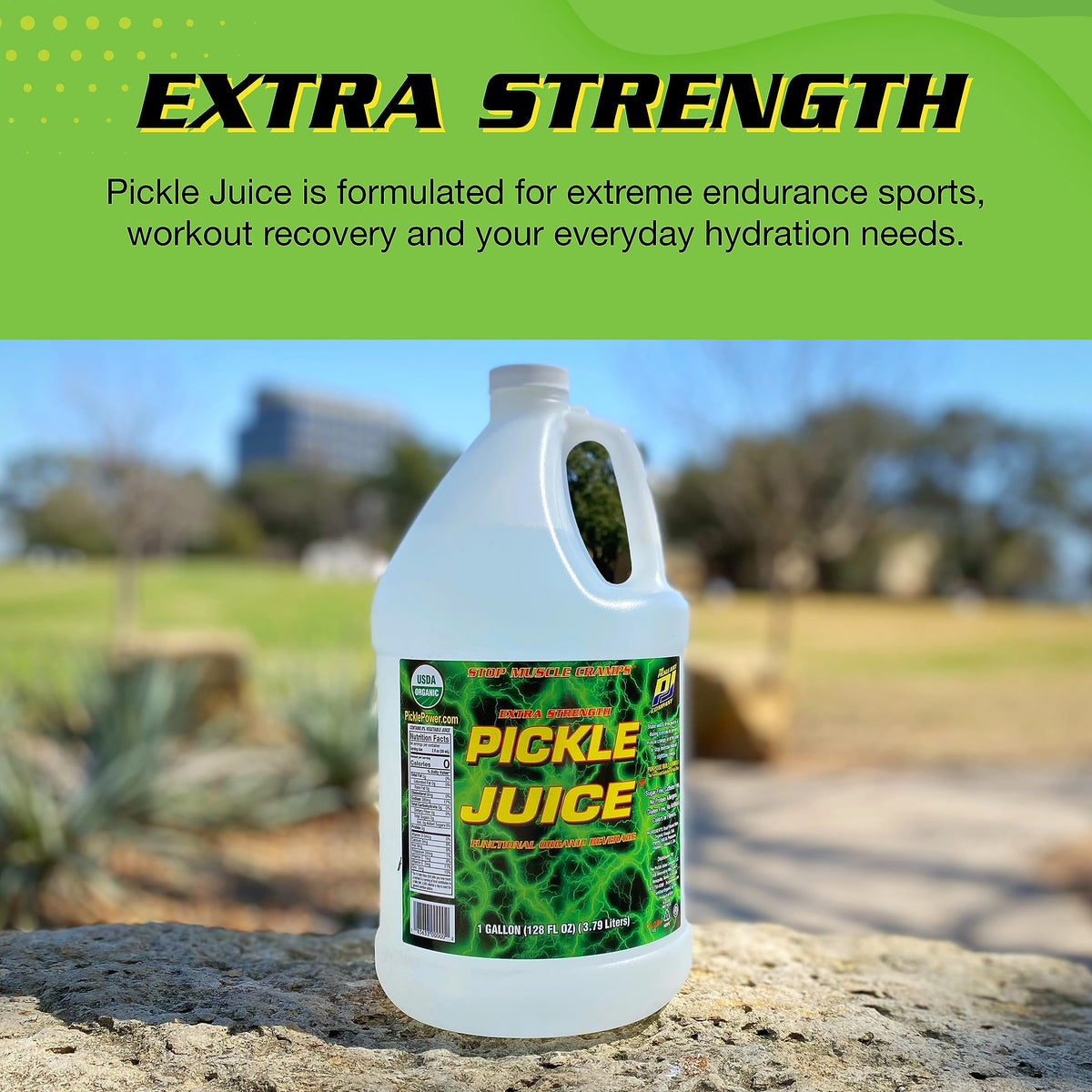 Pickle Juice Extra Strength Sports Drink — Rapid Cramps Relief, 1 Gallon Bulk