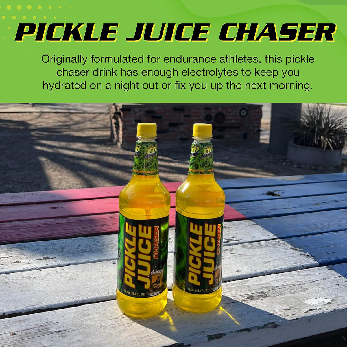 Pickle Juice Chaser 1-Liter Bottles – Electrolyte Hydration for Day & Night, 6 Pack