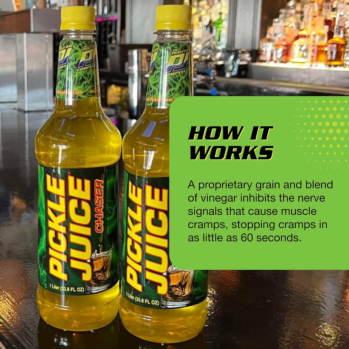 Pickle Juice Chaser 1-Liter Bottles – Electrolyte Hydration for Day & Night, 6 Pack