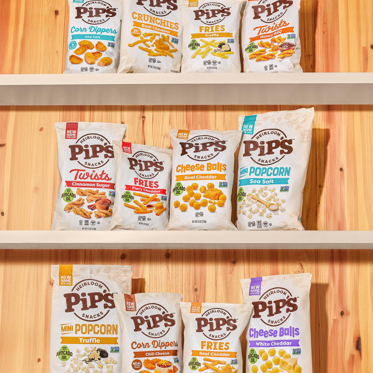 Pip's Heirloom Sea Salt Mini Popcorn – 24 Pack, 1 oz Bags | Gluten Free, Non-GMO, Vegan