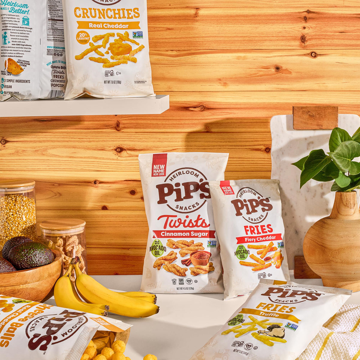 Pipcorn Heirloom Cheddar Cheese Balls – 24 Pack (Baked, Gluten Free, Non-GMO)