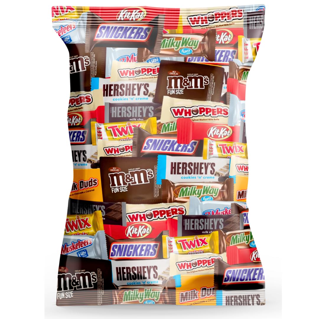 Pisoka Chocolate Candy Variety Pack – 4 lb Bulk Fun-Size Mix, Individually Wrapped