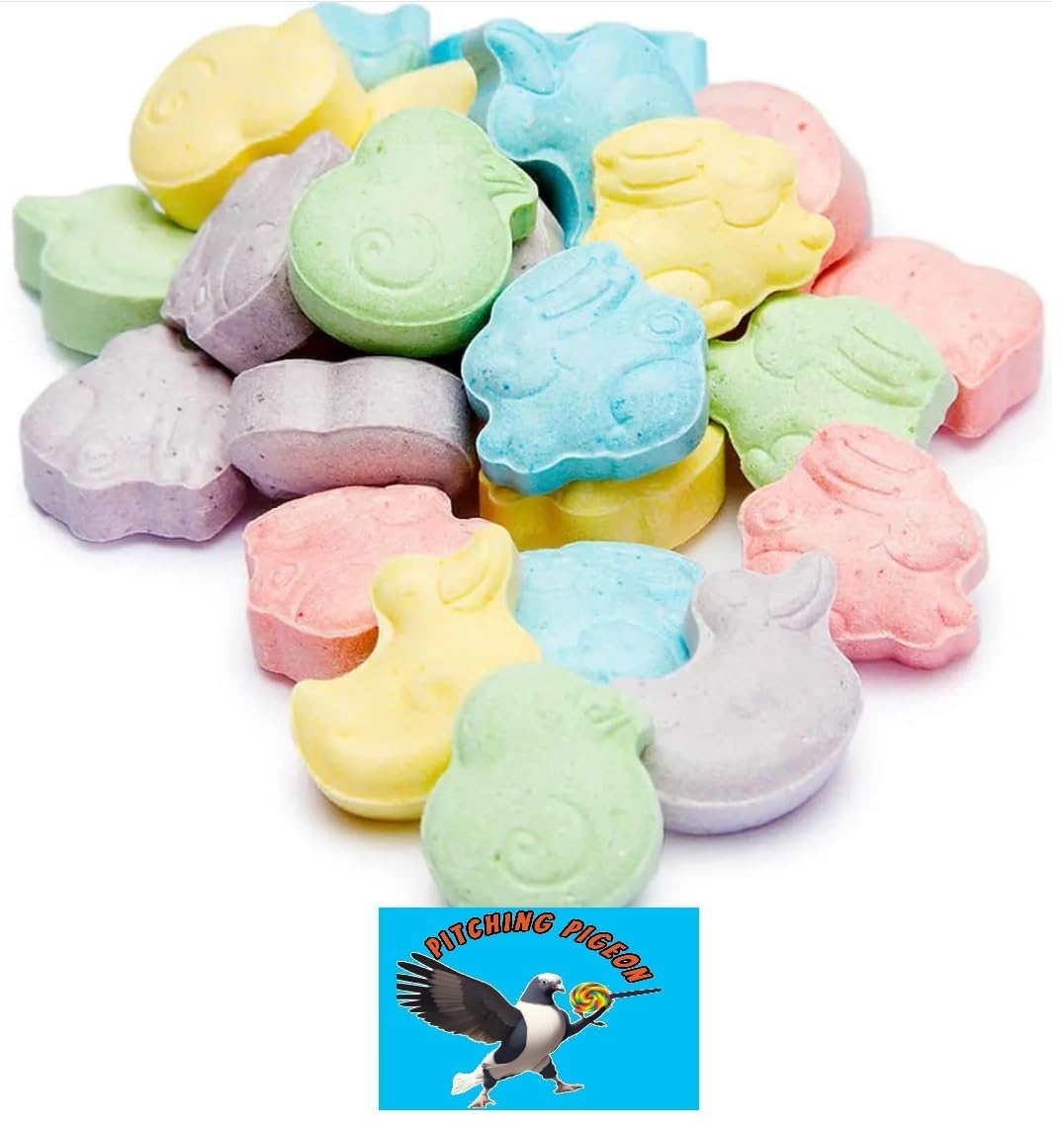 PITCHING PIGEON Sweet Tart Ducks, Chicks & Bunnies Easter Candy – 36oz Bulk