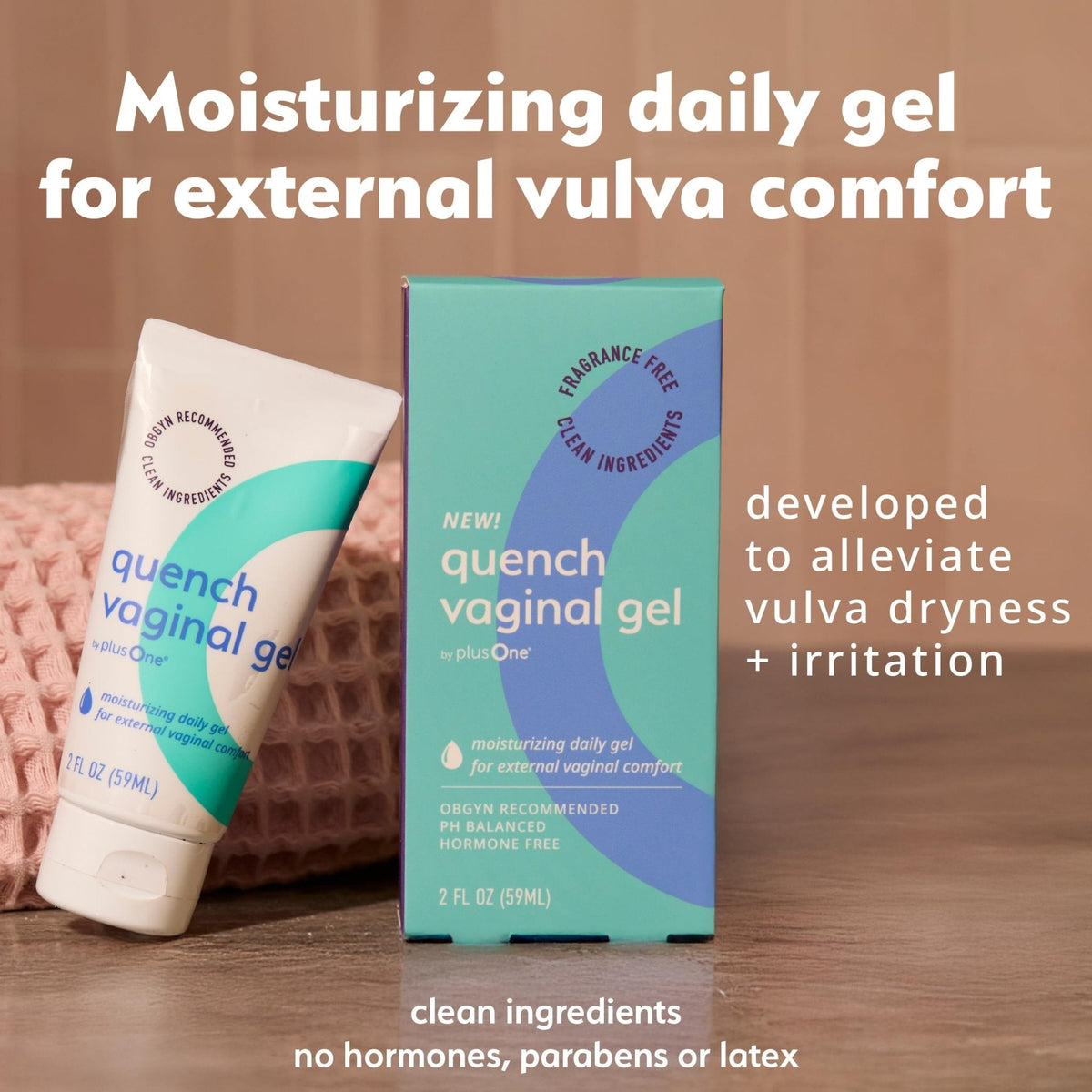 PlusOne Long Lasting Vaginal Moisturizer Gel - Hyaluronic Acid, 2 Fl oz